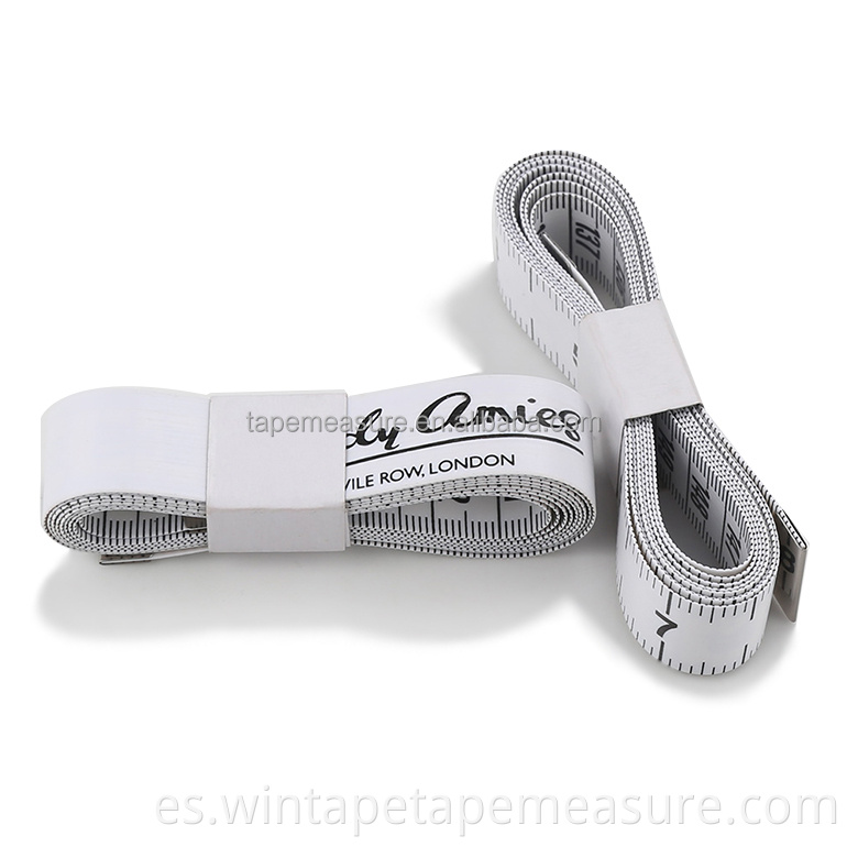 Cinta métrica de color blanco 1,9 mm 150 cm Cinta métrica corporal Wintape Fibra de vidrio China PVC y fibra de vidrio 1,5 m * 19 mm por el cliente